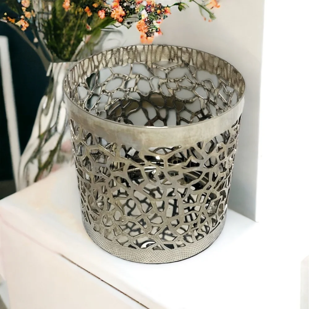Yankee Candle Matrix Brushed Silver Metal Candle Holder 4